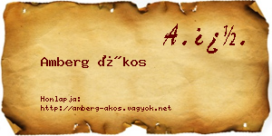 Amberg Ákos névjegykártya